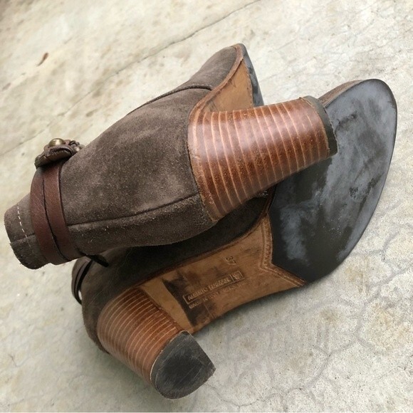 Alberto Fermani Suede Ankle Boots Booties Heeled Brown Taupe Euro 37 - Picture 5 of 6